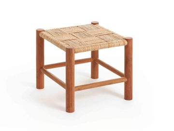 ROOTS SINGLE STOOL 03 - Low stool in acacia and jute wood by GAN - view 2