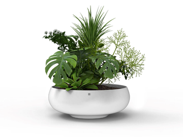 ARIEL - Low round fiberglass garden vase by GANSK - view 2