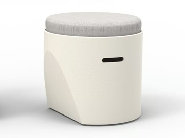 CLOE - Fiberglass garden stool with integrated cushion by GANSK - view 2