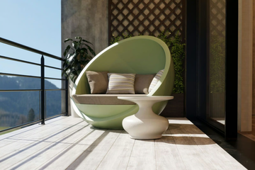 DORIS - Round fiberglass garden side table by GANSK - view 3