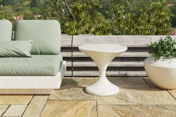 LYA - Round fiberglass garden side table by GANSK - view 3