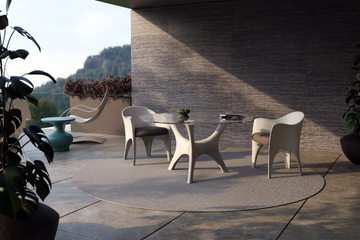 KOSMOS - Fiberglass garden table with tempered glass top by GANSK - view 3