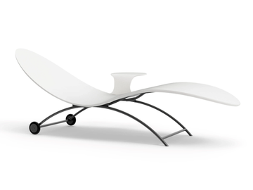 VOYAGE - Fiberglass sun lounger with castors by GANSK - view 2