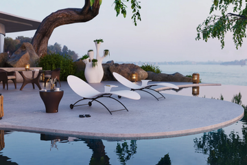 VOYAGE - Fiberglass sun lounger with castors by GANSK - view 3