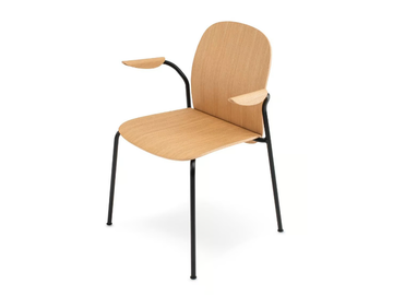BOOK - Stackable oak chair with armrests by GAZZDA - view 2