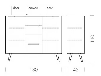 ENA - Oak highboard with doors with drawers by GAZZDA - view 3