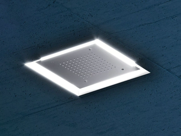 PIA29G - Square ceiling mounted steel overhead shower with chromotherapy by GEDA - view 3