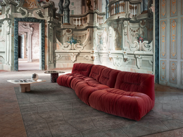 MAMBO - Curved sectional velvet sofa by GHIDINI1961 - view 3