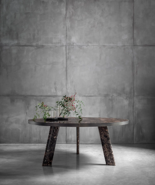 NATIVE - Round Dark Emperador marble table with Lazy Susan by GHIDINI1961 - view 3