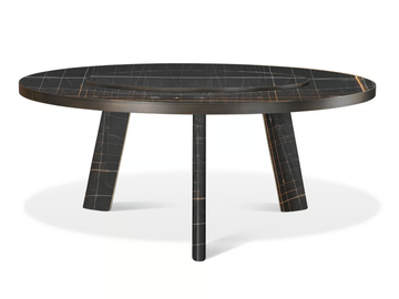 NATIVE - Round Sahara Noir marble table with Lazy Susan by GHIDINI1961 - view 2