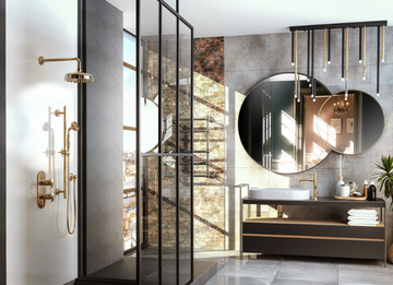 BALI - Recessed brass shower mixer with plate by GRAFF - view 3
