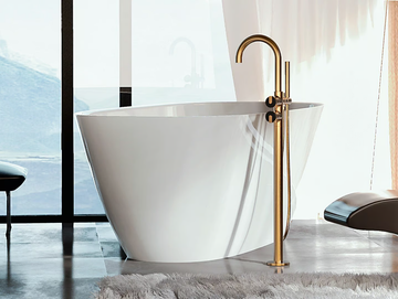 MOD+ - Floor standing bathtub tap with hand shower by GRAFF - view 3