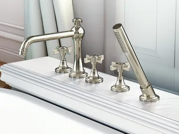 CAMDEN - 5 hole Recessed bathtub set with hand shower by GRAFF - view 2