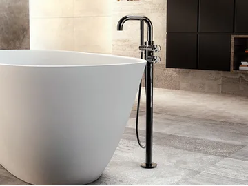 HARLEY - Floor standing bathtub mixer with hand shower by GRAFF - view 2