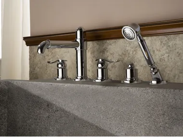 BALI - 5 hole bathtub set with hand shower by GRAFF - view 2