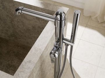 BALI - Floor standing bathtub mixer with hand shower by GRAFF - view 2