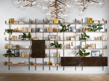 BRERA - Wall-mounted modular wooden bookcase by Gallotti&Radice - view 3