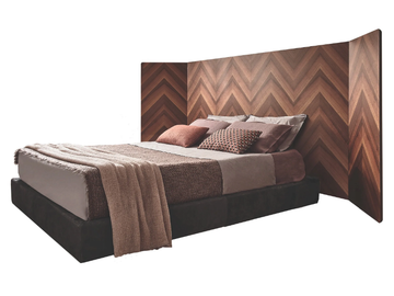 EVE - Walnut double bed with high headboard by Gallotti&Radice - view 2