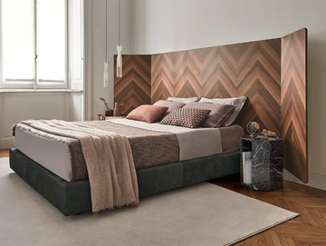 EVE - Walnut double bed with high headboard by Gallotti&Radice - view 3