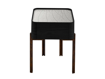 TWELVE C - Square ash bedside table with drawers by Gallotti&Radice - view 2