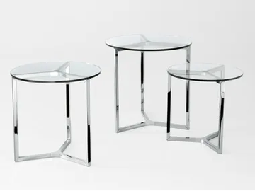 RAJ 2 - Low round Glass and Stainless Steel coffee table by Gallotti&Radice - view 2