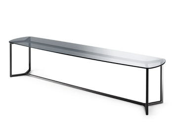RAJ 6 - Rectangular Glass and Stainless Steel coffee table by Gallotti&Radice - view 3