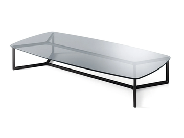 RAJ 6 - Rectangular Glass and Stainless Steel coffee table by Gallotti&Radice - view 2