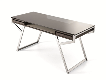 LUÌ - Glass and Stainless Steel secretary desk with drawers by Gallotti&Radice - view 3