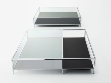 FARADAY - Low Glass and Stainless Steel coffee table by Gallotti&Radice - view 2