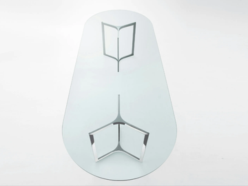 RAJ LIGHT - Oval Glass and Stainless Steel living room table by Gallotti&Radice - view 2