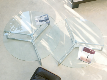 RAJ 1 - Low round Glass and Stainless Steel coffee table by Gallotti&Radice - view 2