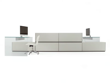 AIR UP - Multiple crystal office desk with shelves by Gallotti&Radice - view 2