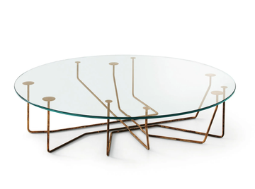 CONNECTION - Low round crystal coffee table by Gallotti&Radice - view 2