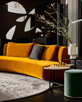 AUDREY - Curved fabric sofa by Gallotti&Radice - view 3