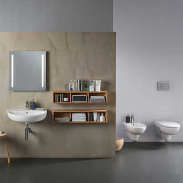 SELNOVA - Wall-hung Vitreous China bidet with overflow by Geberit - view 3