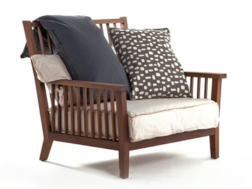 GRAY 01 - Wooden armchair with armrests by Gervasoni - view 2