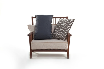 GRAY 01 - Wooden armchair with armrests by Gervasoni - view 3