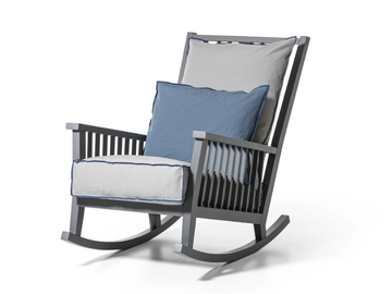 GRAY 09 - Rocking armchair with armrests by Gervasoni - view 2