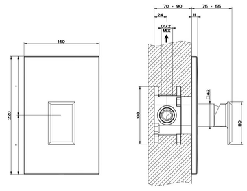 ELEGANZA SHOWER - 1 hole metal shower mixer with plate by Gessi - view 3