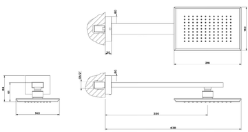 ELEGANZA SHOWER - Wall-mounted rectangular metal overhead shower with arm by Gessi - view 3