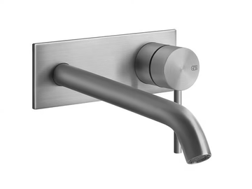 FLESSA - 2 hole wall-mounted metal washbasin mixer with plate by Gessi - view 3