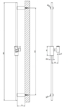 HABITO UNITO - Chromed brass shower wallbar by Gessi - view 3