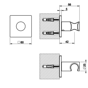 INVERSO - Chromed brass handshower holder by Gessi - view 3