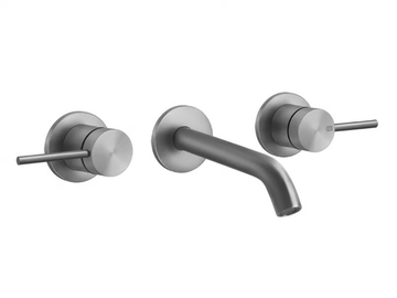 FLESSA - 3 hole wall-mounted stainless steel washbasin mixer by Gessi - view 2