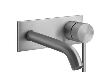 FLESSA - 2 hole wall-mounted metal washbasin mixer with plate by Gessi - view 2