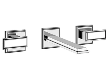 ELEGANZA - 3 hole wall-mounted metal washbasin mixer by Gessi - view 2