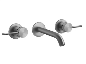 TRAME - 3 hole wall-mounted stainless steel washbasin mixer by Gessi - view 2