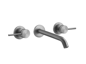 TRAME - 3 hole wall-mounted stainless steel washbasin mixer by Gessi - view 3
