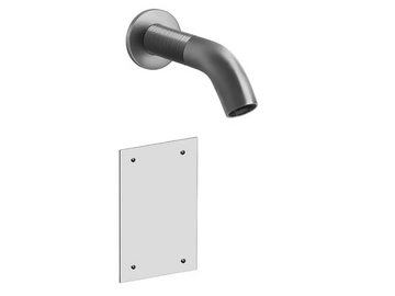 TRAME - Wall-mounted electronic stainless steel washbasin tap by Gessi - view 2