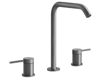 TRAME - 3 hole countertop stainless steel washbasin mixer by Gessi - view 2